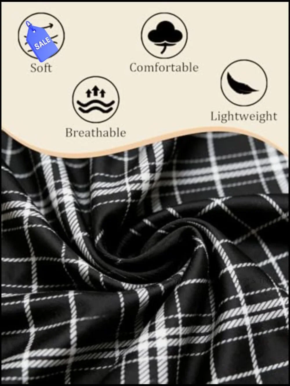 Men's Pajama Set Short Sleeve Plaid PJ Bottoms 2-Piece Loungewear